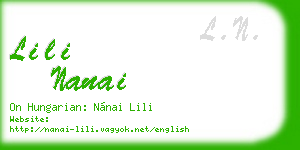 lili nanai business card